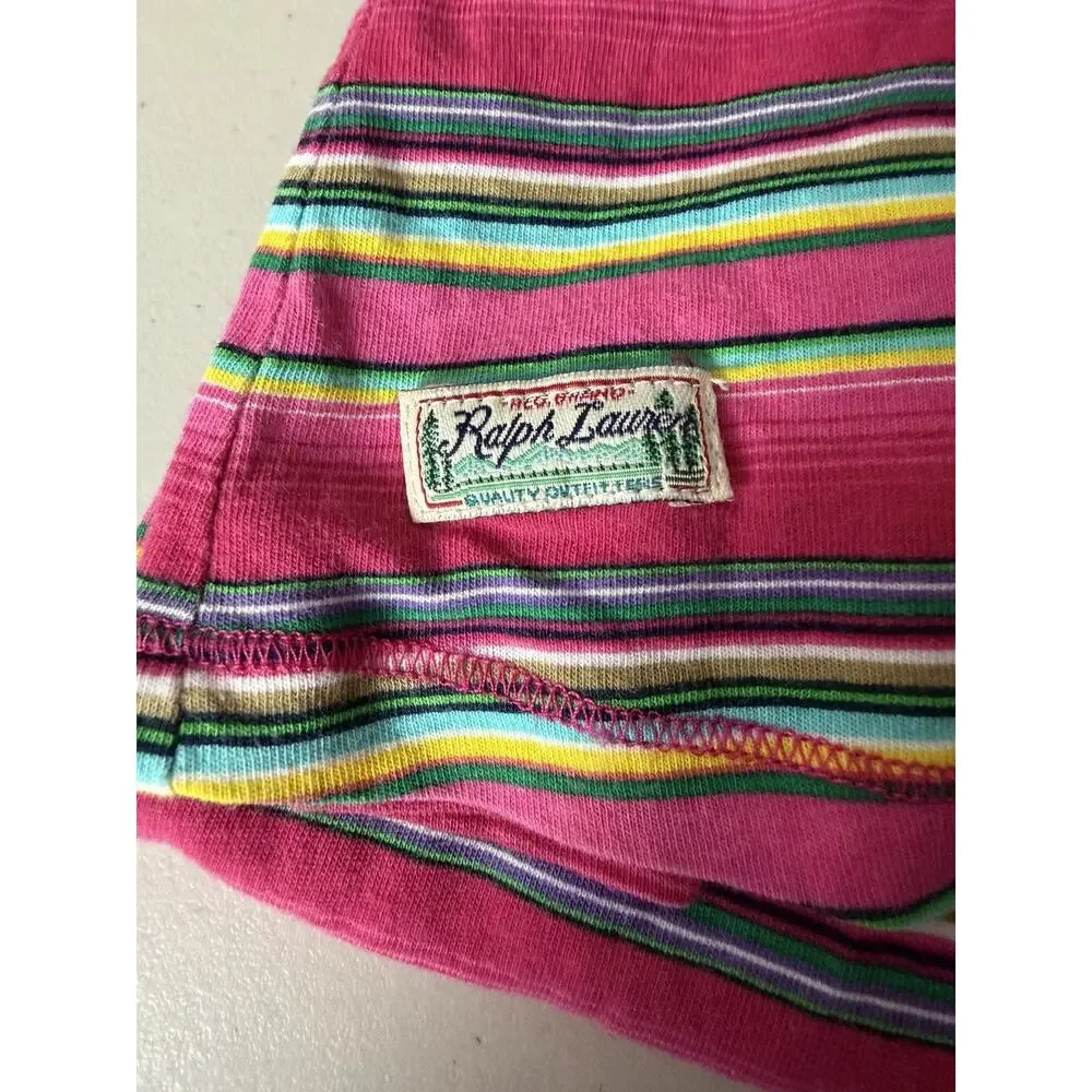 Ralph Lauren Girls Tank Maxi-Dress Pink Striped Size XL (16) Lightweight Cotton